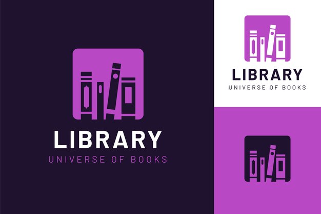 Flat design library logo template