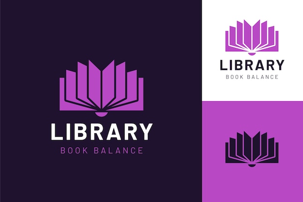 Flat design library logo template