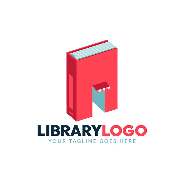 Flat design library logo template