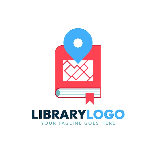 Flat design library logo template