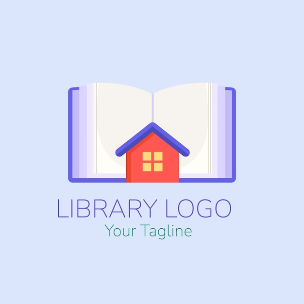 Free vector flat design library logo template