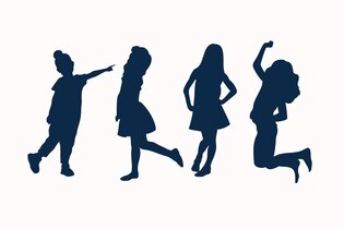 Girl silhouettes