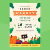 Free vector flat design local market poster template