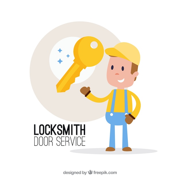 Free Vector flat design locksmith character