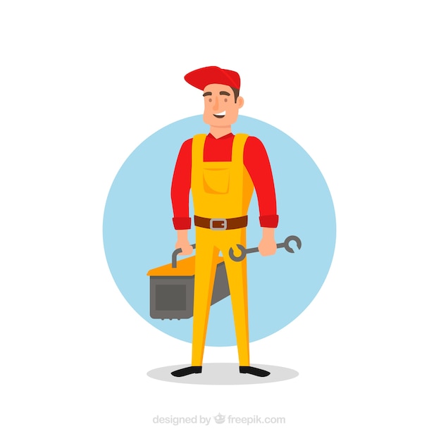 Free vector flat design locksmith character