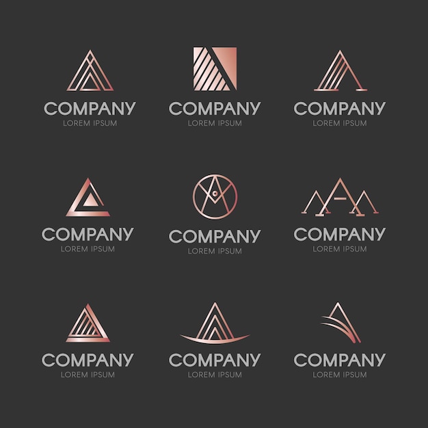 Free Vector flat design a logo collection