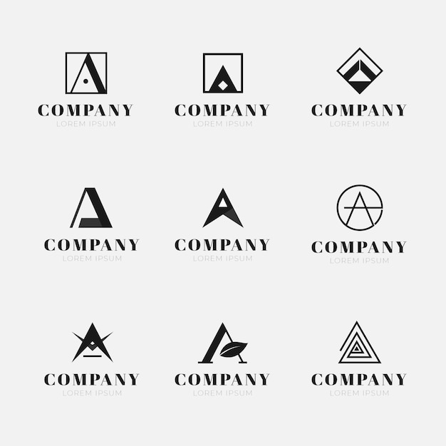 Free Vector flat design a logo collection