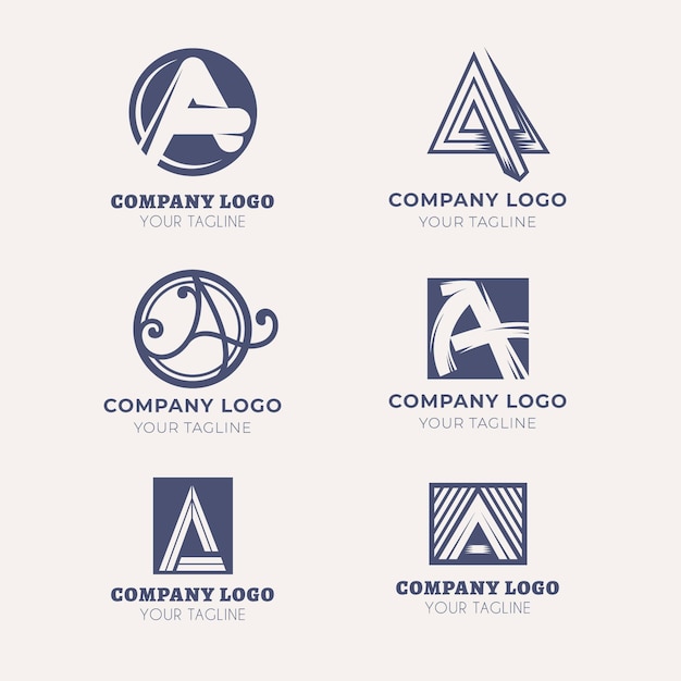 Flat design a logo templates set