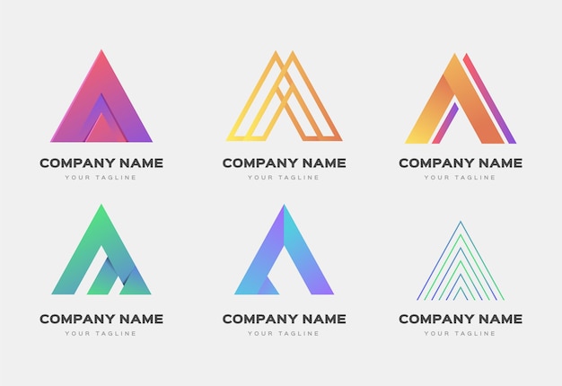 Free vector flat design a logo templates