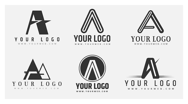 Free vector flat design a logos collection