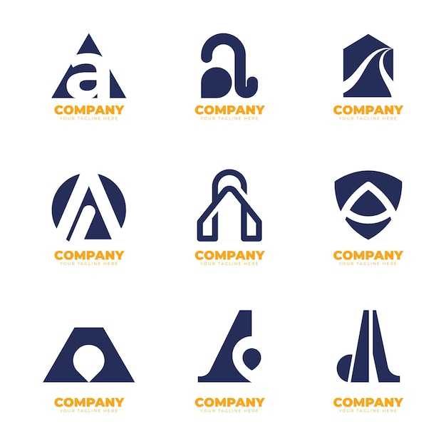 Free Vector flat design a logos collection