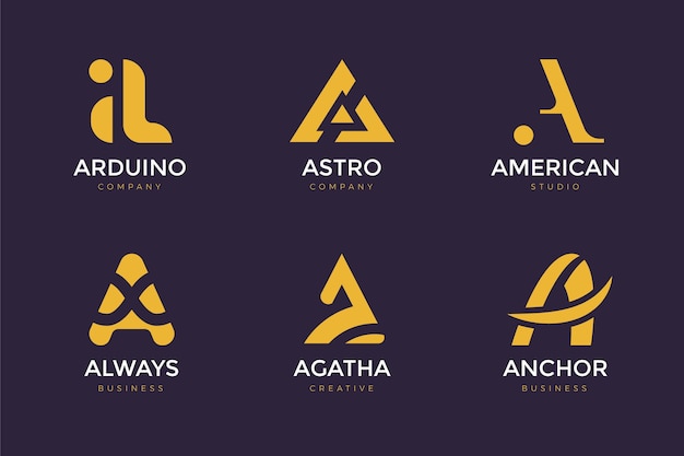 Flat design a logos pack