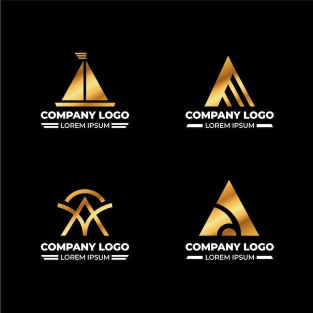 Free vector flat design a logos set