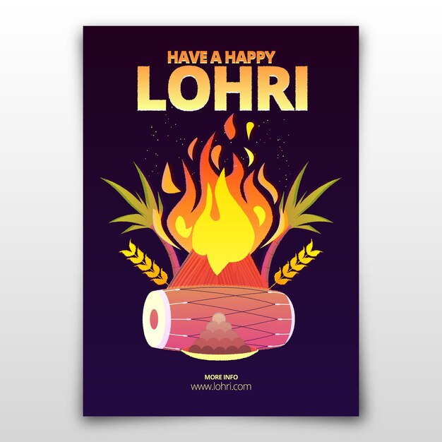 Flat design lohri poster