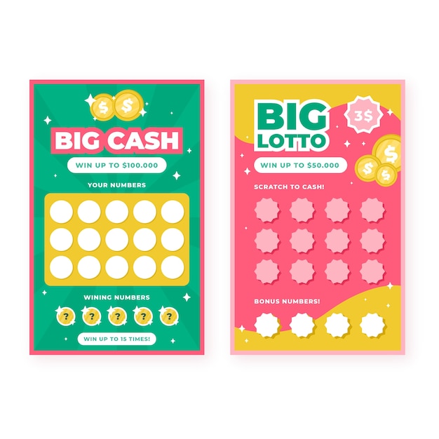 Flat design lottery ticket bundle