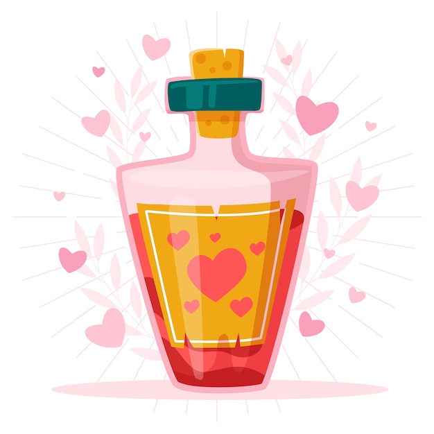 Flat design love potion illustrated