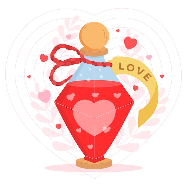 Flat design love potion illustration