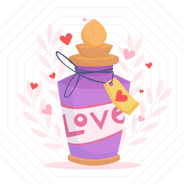 Flat design love potion illustration