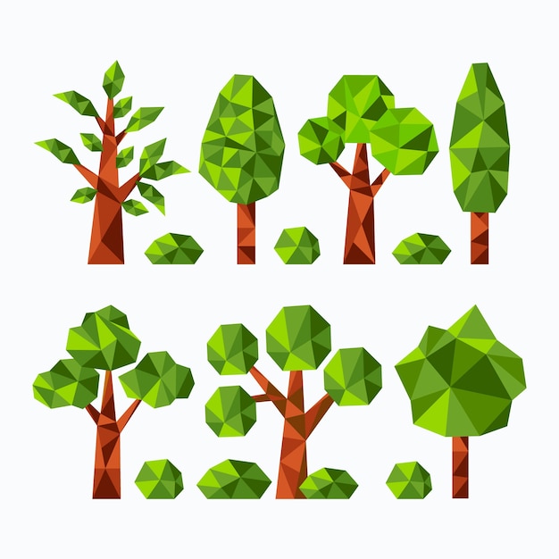 Flat design low poly nature illustration