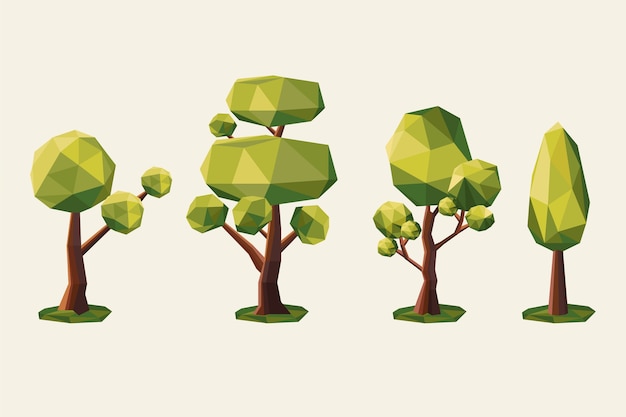 Free vector flat design low poly nature illustration