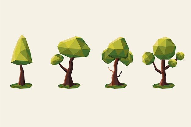 Free Vector flat design low poly nature illustration