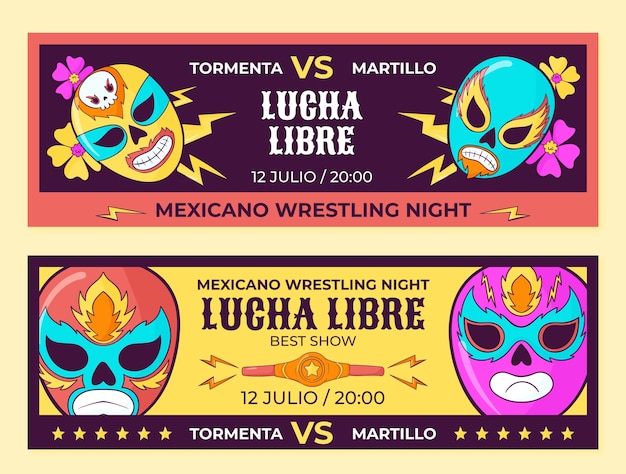 Free Vector flat design luchador template