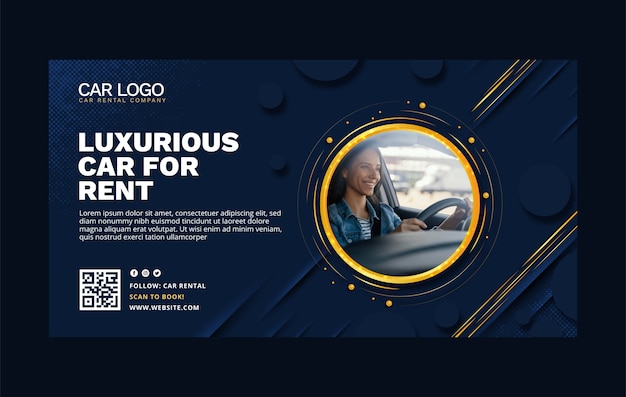 Flat design luxurious car rental facebook post