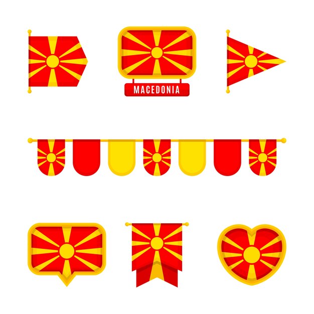 Flat design macedonia national emblems