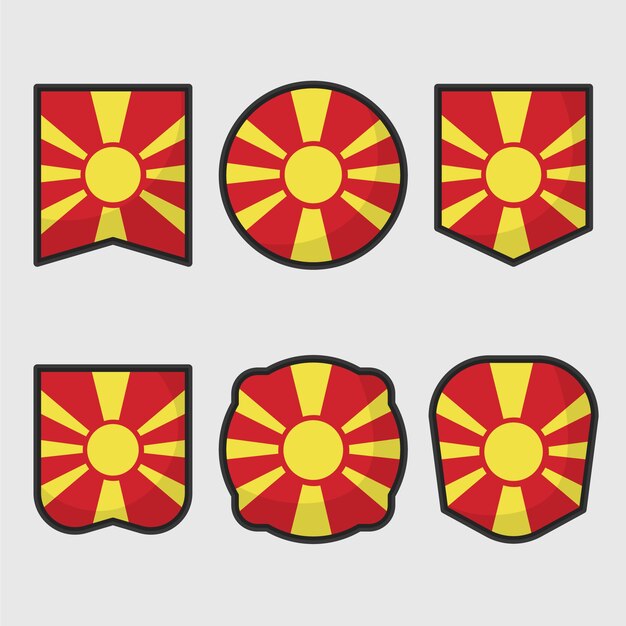 Free Vector flat design macedonia national emblems