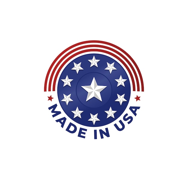 Free Vector flat design made in usa logo design