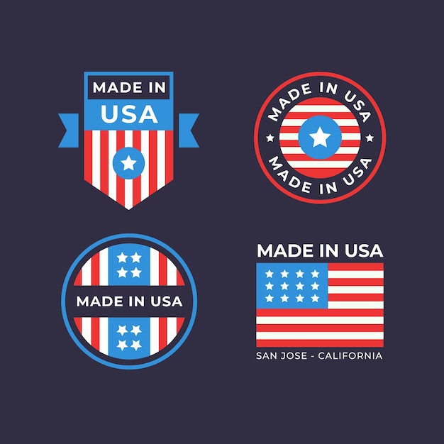 Free Vector flat design made in usa logo design