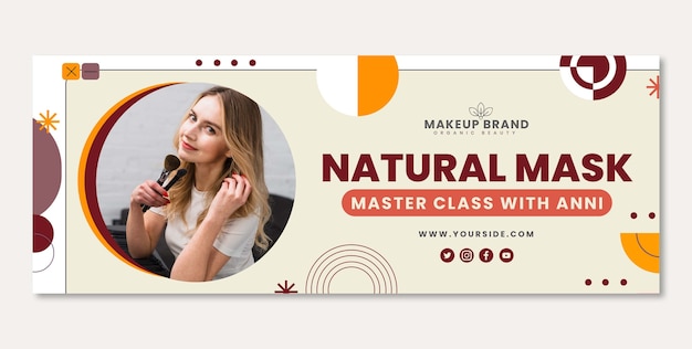 Flat design makeup artist facebook cover