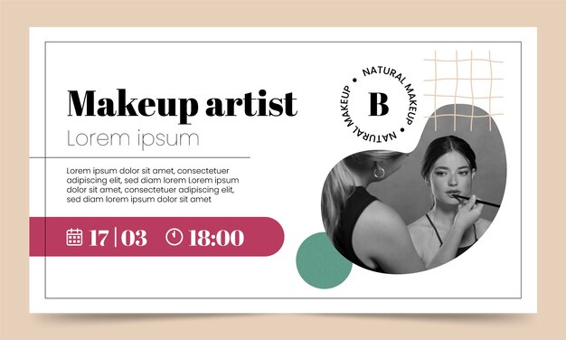 Flat design makeup artist webinar template