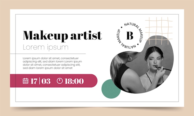 Flat design makeup artist webinar template