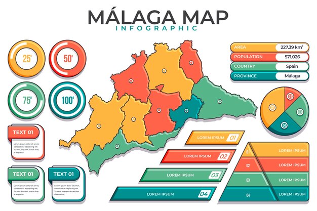 Flat design málaga map