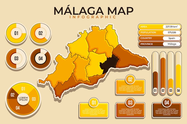 Flat design málaga map