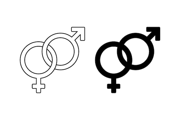 Flat design male female symbols