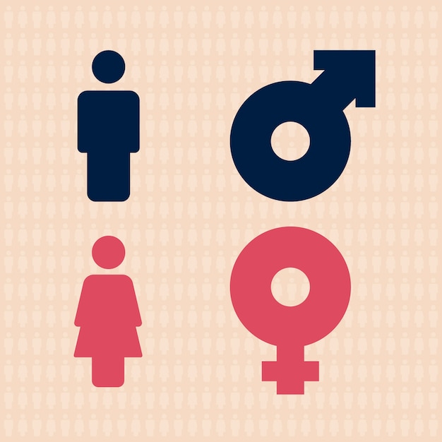 Flat design male female symbols