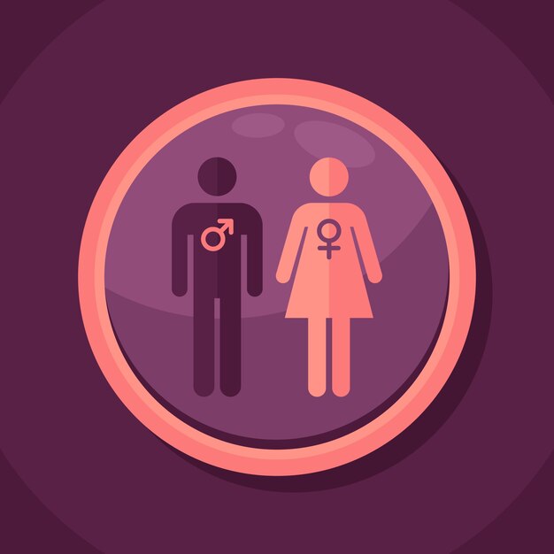 Flat design male female symbols