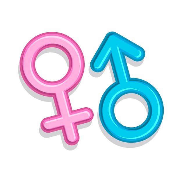 Flat design male female symbols