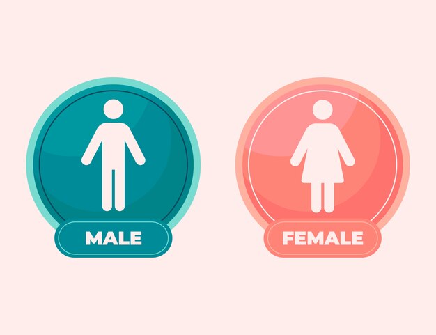 Flat design male female symbols