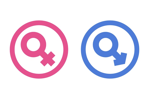 Flat design male female symbols