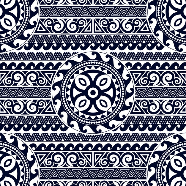 Flat design maori tattoo pattern design