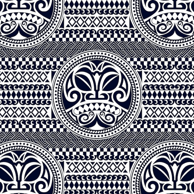 Flat design maori tattoo pattern design