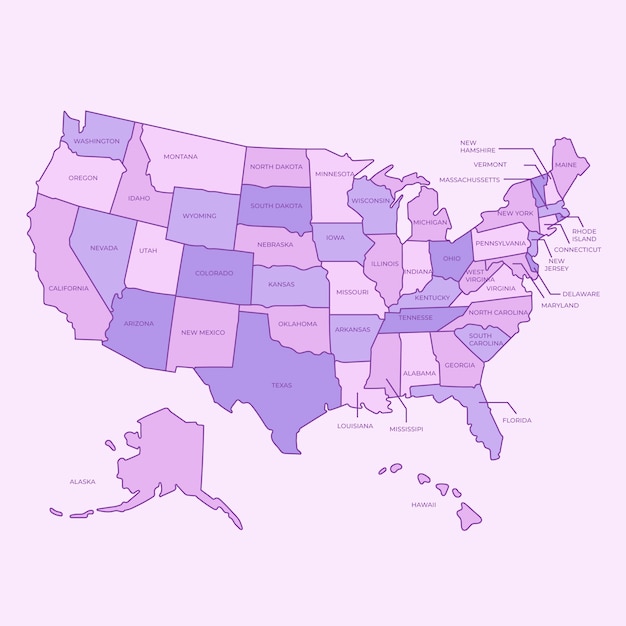 Flat design map outline