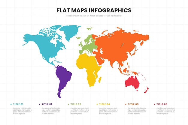 Free Vector flat design maps infographic template