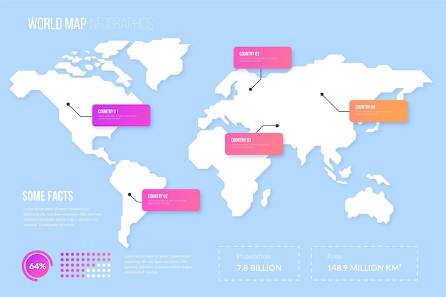 Flat design maps infographic