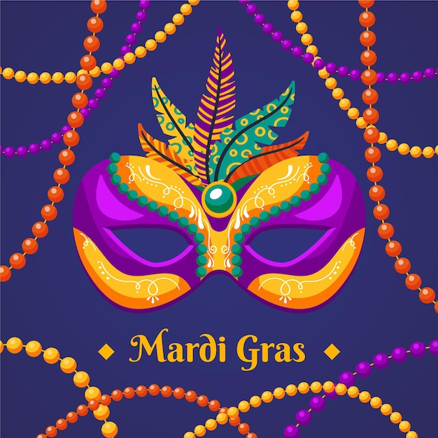 Free Vector flat design mardi gras carnival