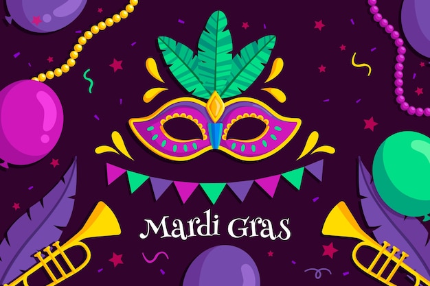 Free Vector flat design mardi gras celebration concept