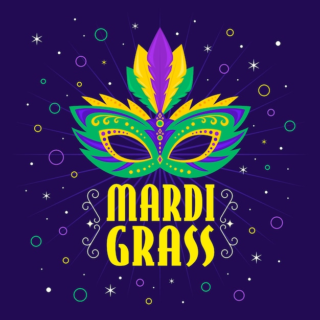 Flat design mardi gras concept